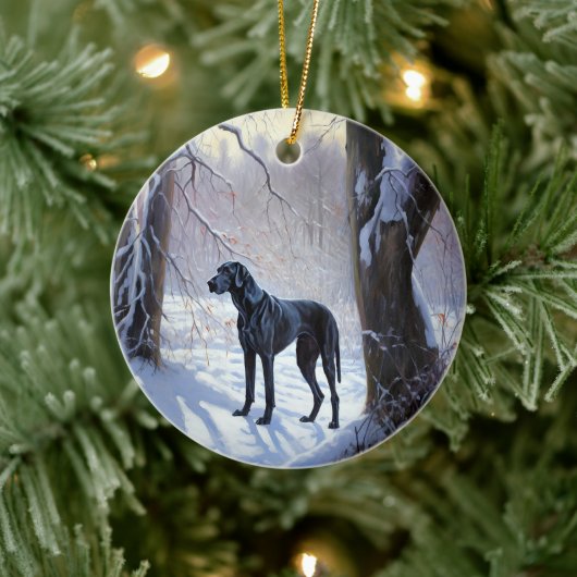 Great Dane Let it Schnee Weihnachten Keramik Ornament (Baum)