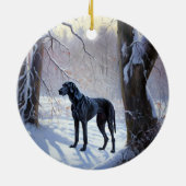 Great Dane Let it Schnee Weihnachten Keramik Ornament (Hinten)