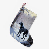 Great Dane Let it Schnee Weihnachten Kleiner Weihnachtsstrumpf (Vorderansicht (hängend))