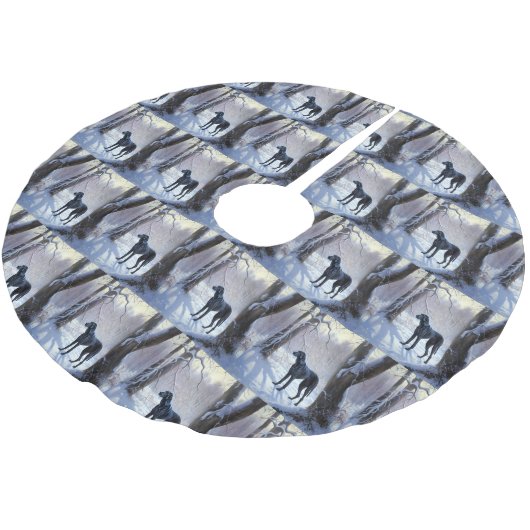 Great Dane Let it Schnee Weihnachten Polyester Weihnachtsbaumdecke (Schrägansicht)