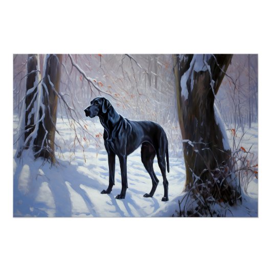 Great Dane Let it Schnee Weihnachten Poster (Vorderseite)