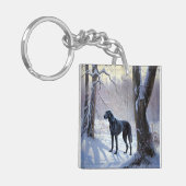 Great Dane Let it Schnee Weihnachten Schlüsselanhänger (Vorderseite links)