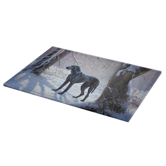 Great Dane Let it Schnee Weihnachten Schneidebrett (Ecke)