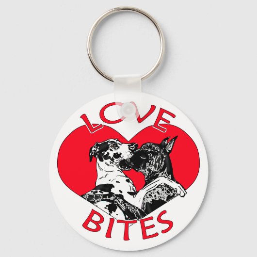 Great Dane Liebe Bites Schlüsselanhänger (Vorderseite)