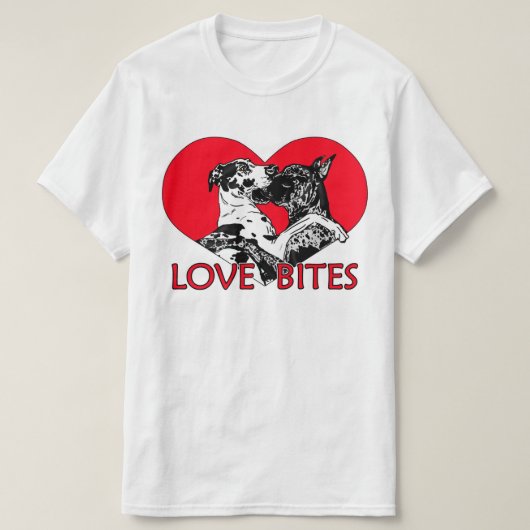 Great Dane Liebe Bites T-Shirt (Design vorne)