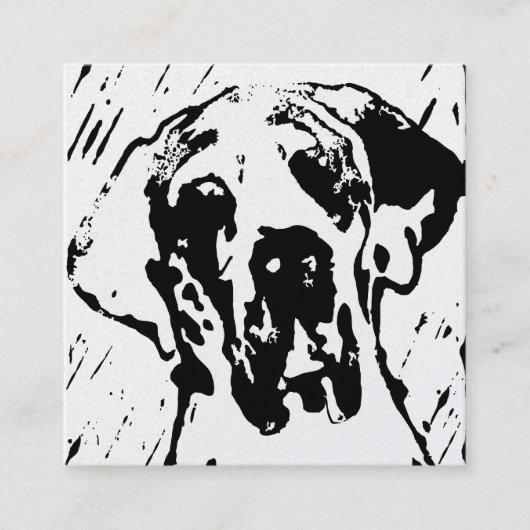 Great Dane Linoprint Treuekarte (Vorderseite)