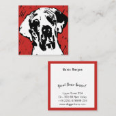Great Dane Linoprint Treuekarte (Vorne/Hinten)