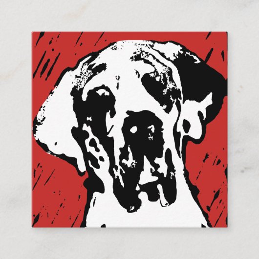 Great Dane Linoprint Treuekarte (Vorderseite)