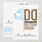 Great Dane Logo Line Einladung (Vorne/Hinten)