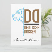 Great Dane Logo Line Einladung (Stehend Vorderseite)