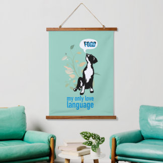 Great Dane love language Wandteppich Mit Holzrahmen