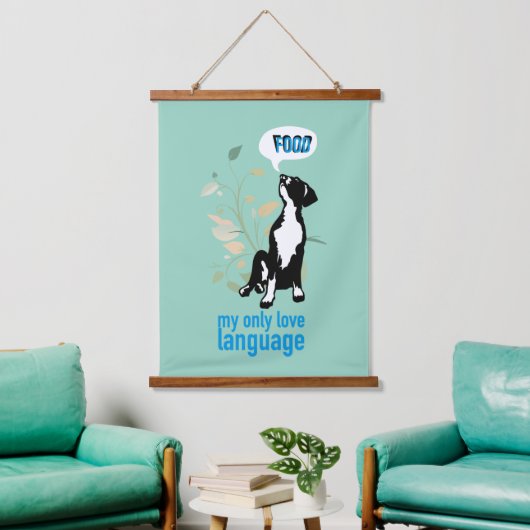 Great Dane love language  Wandteppich Mit Holzrahmen (Wohnzimmer)