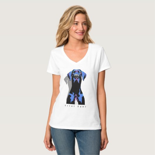 Great dane-Mädchen T-Shirt (Vorderseite Vollansicht)