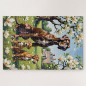 Great Dane Magnolie Garten Kunst Puzzle (Horizontal)