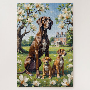 Great Dane Magnolie Garten Kunst Puzzle