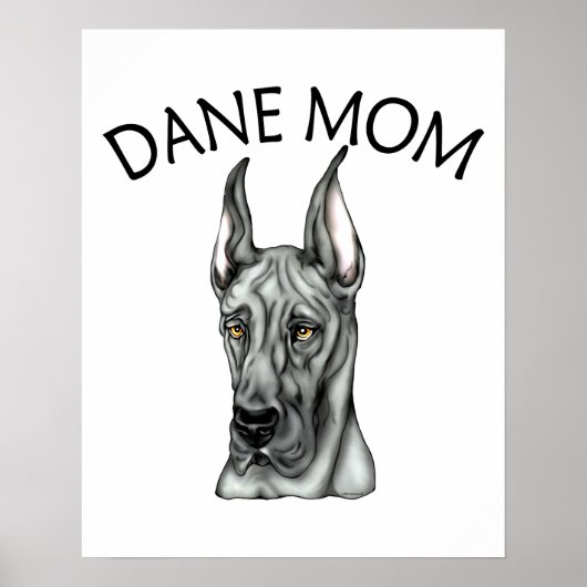 Great Dane Mama Black Poster (Vorne)