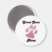 Great Dane Mama Pink Pawprint - Magnet (Vorderseite/Rückseite)