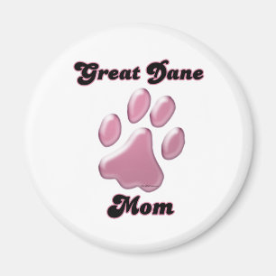 Great Dane Mama Pink Pawprint - Magnet