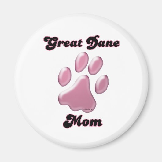 Great Dane Mama Pink Pawprint - Magnet (Vorne)