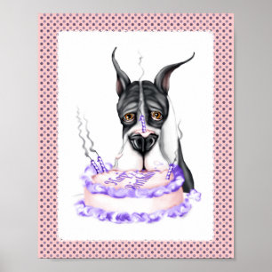 Great Dane Mantel Geburtstagskuchen Poster