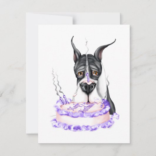Great Dane Mantle Birthday Cake Einladung (Vorderseite)