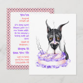 Great Dane Mantle Birthday Cake Einladung (Vorne/Hinten)