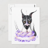 Great Dane Mantle Birthday Cake Postkarte (Vorne/Hinten)
