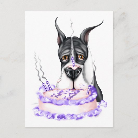 Great Dane Mantle Birthday Cake Postkarte (Vorderseite)