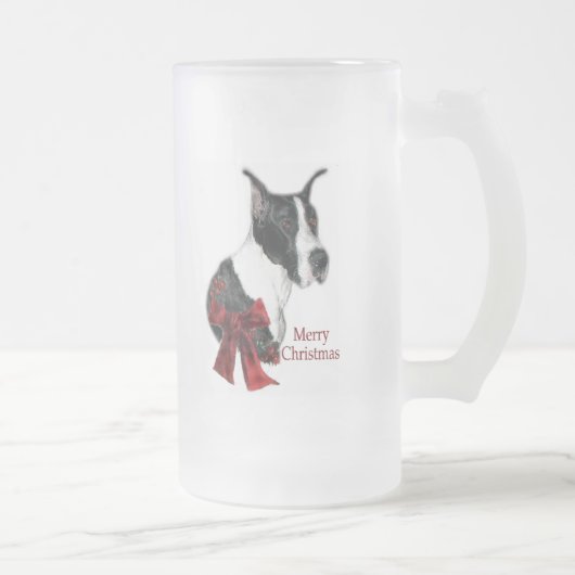 Great Dane Mantle Christmas Geschenke Mattglas Bierglas (Rechts)