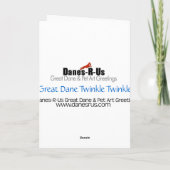 Great Dane Mantle Twinkle Karte (Rückseite)