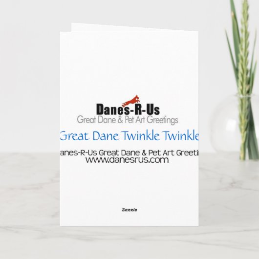 Great Dane Mantle Twinkle Karte (Rückseite)