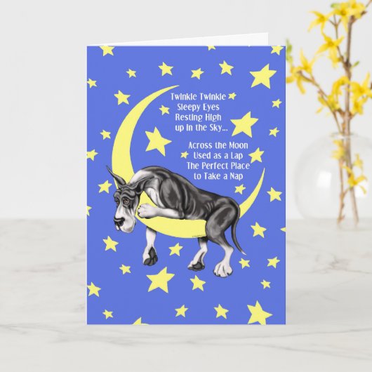Great Dane Mantle Twinkle Karte (Gelbe Blume)
