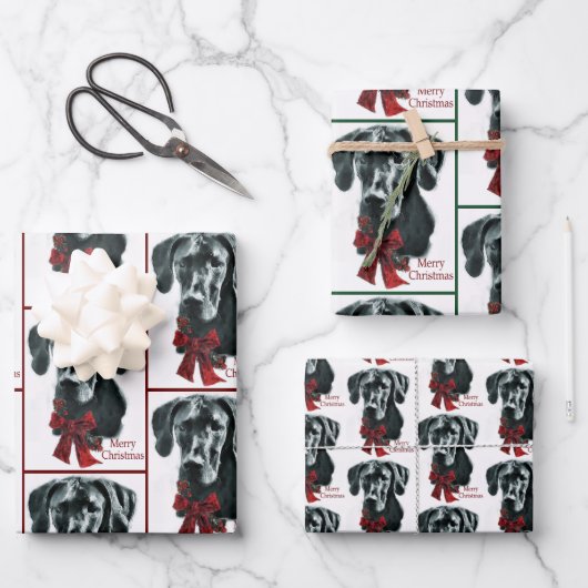 Great Dane MerChristmas Geschenkpapier Set (Vorderseite)