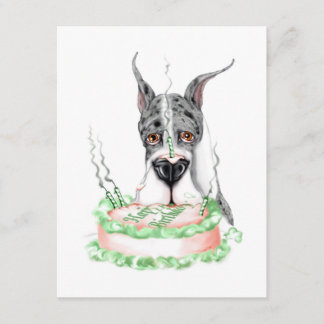 Great Dane Merle Birthday Cake Einladung