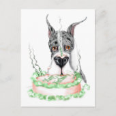 Great Dane Merle Birthday Cake Postkarte (Vorderseite)