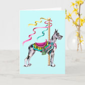 Great Dane Merle Carousel - Maßgeschneidert Karte (Gelbe Blume)