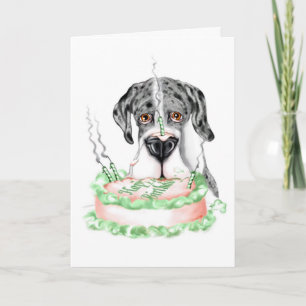Great Dane Merle UC Geburtstagskuchen Karte