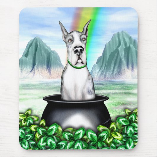 Great Dane MerleB Pot O Gold Mousepad (Vorne)