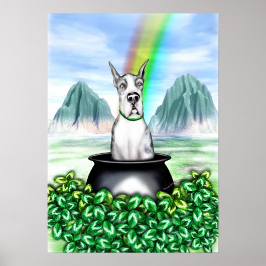 Great Dane MerleB Pot O Gold Poster (Vorne)