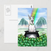 Great Dane MerleB Pot O Gold Postkarte (Vorne/Hinten)