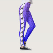 Great Dane mit Hearts Blue Lila Ombre Leggings (Rechts)
