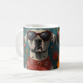 Great Dane mit Herz-Rose Valentinstag Kaffeetasse (Vorderseite Links)