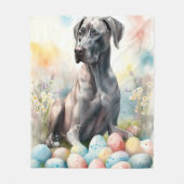 Great Dane mit Ostereiern Fleecedecke (Vorderseite)