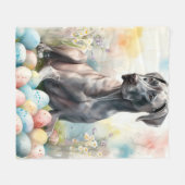 Great Dane mit Ostereiern Fleecedecke (Vorderseite (Horizontal))