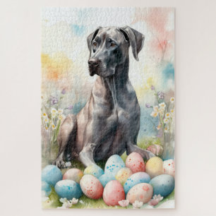 Great Dane mit Ostereiern Puzzle