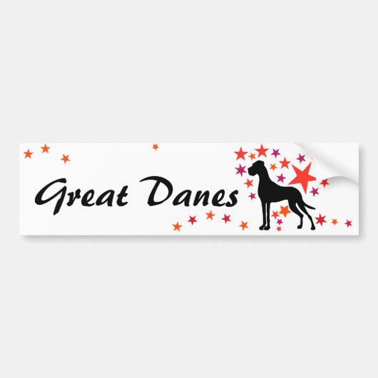 Great Dane mit Sternen Autoaufkleber (Vorne)
