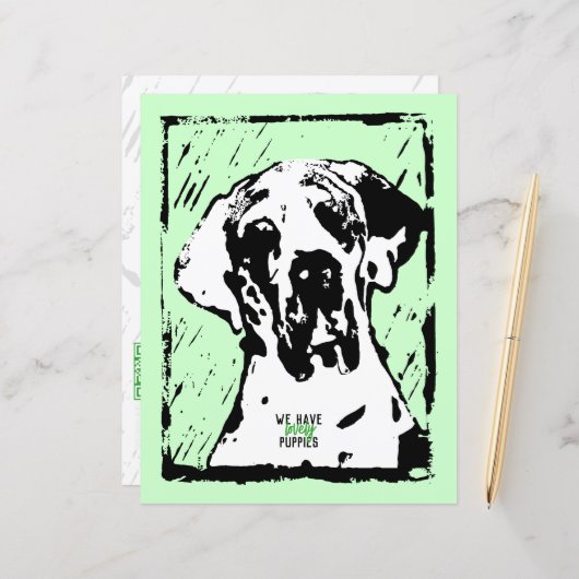 Great Dane Modern Stationery (Vorderseite/Rückseite Beispiel)