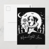Great Dane "Mondlicht LIEBE Postkarte (Vorne/Hinten)