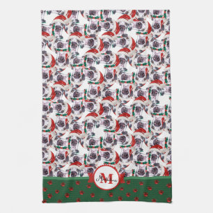 Great Dane Muster Monogramm Weihnachten Hund Geschirrtuch