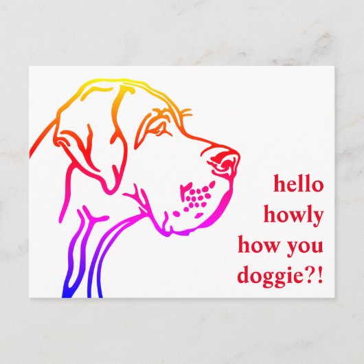 Great Dane Nachrichten Postkarte (Vorderseite)